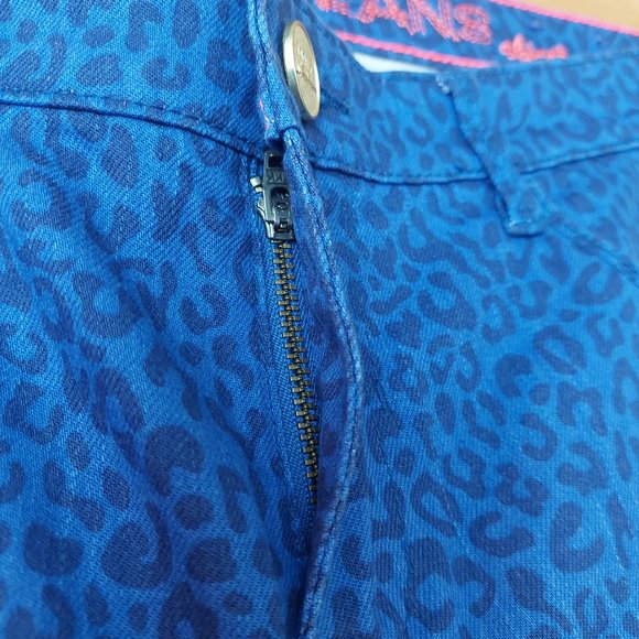MEXX jeans Amsterdam Mid Rise Women's Cotton Stretch Blue Leopard Print Size30 - Picture 7 of 12